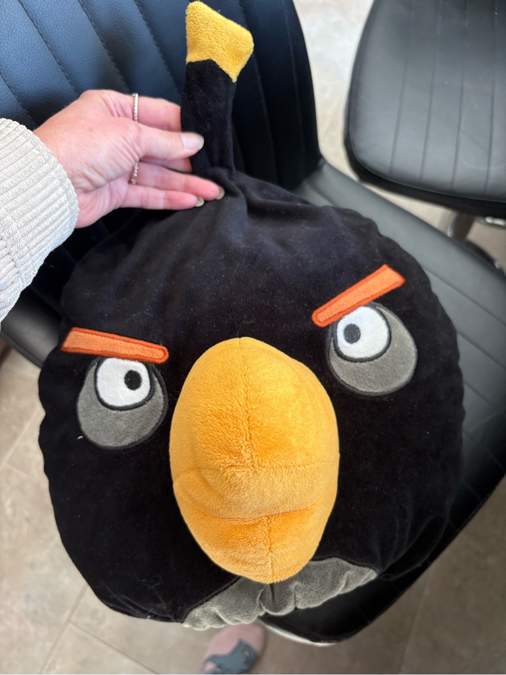 15” ANGRY BIRDS PILLOW PLUSH BOMB BLACK ROVIO VIDEO GAME STUFFED ANIMAL TOY